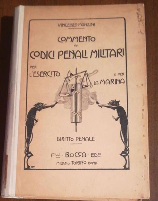 Commento Di Codici Penali Militari Per L'Esercito E Per La Marina - Vincenzo Manzini - copertina