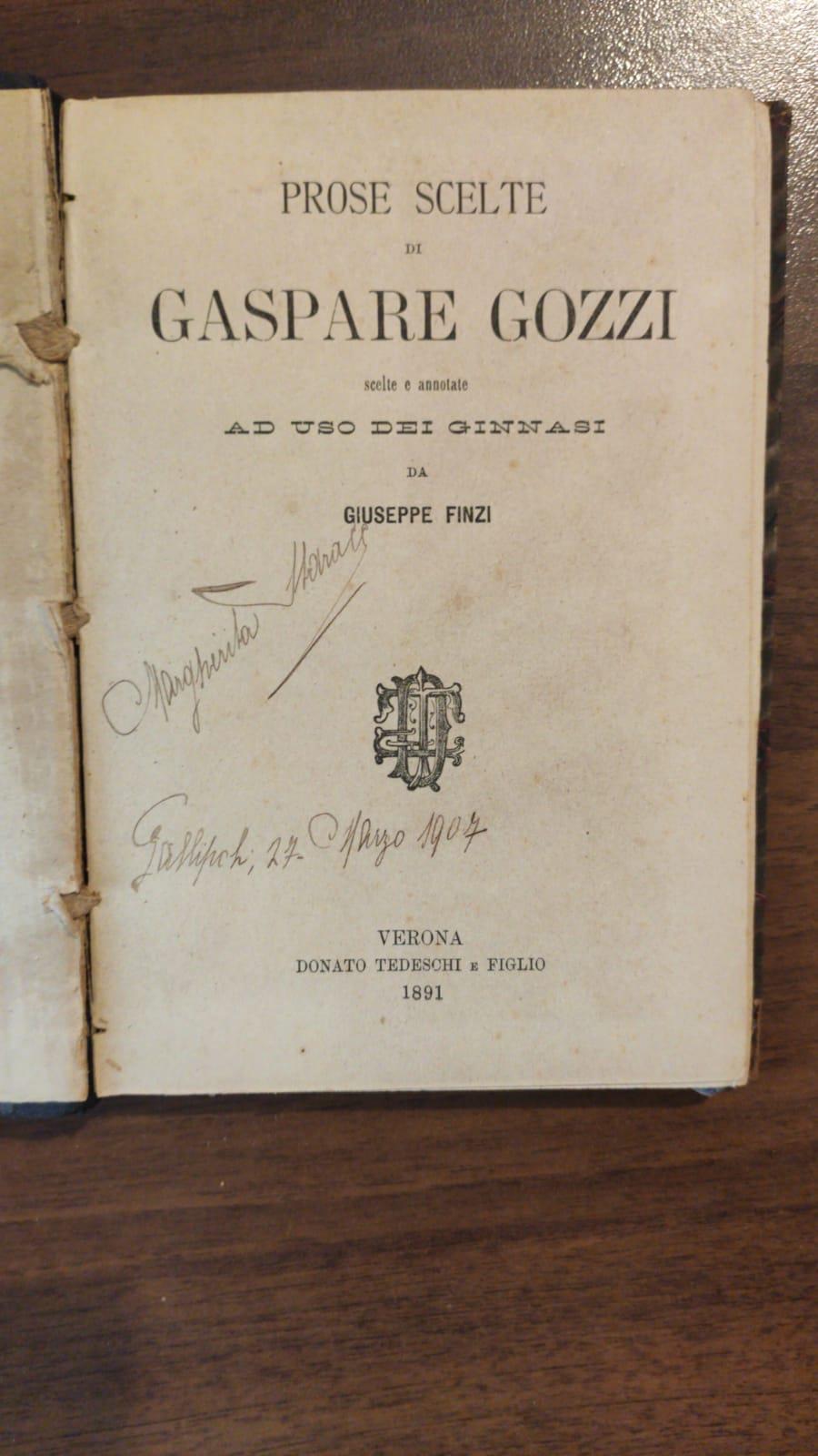 Prose Scelte Di Gaspare Gozzi