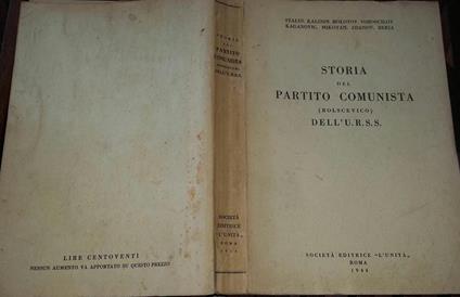 Storia del partito comunista (Bilscevico) dell'U.R.S.S - copertina