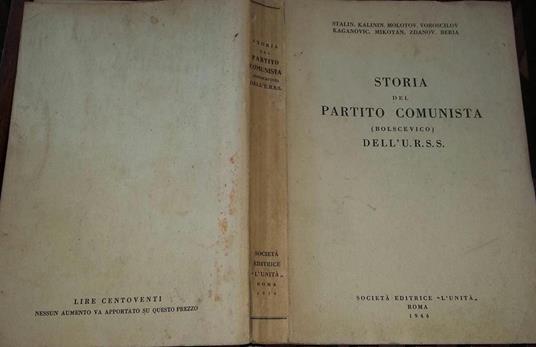Storia del partito comunista (Bilscevico) dell'U.R.S.S - copertina