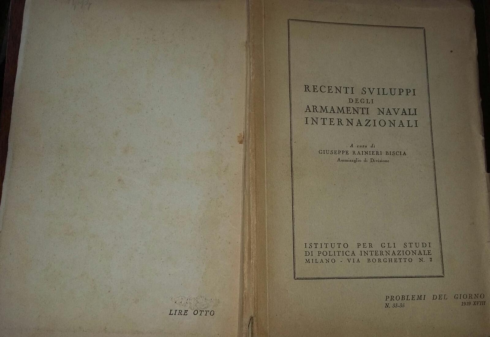 Recenti sviluppi degli armamenti navali internazionali