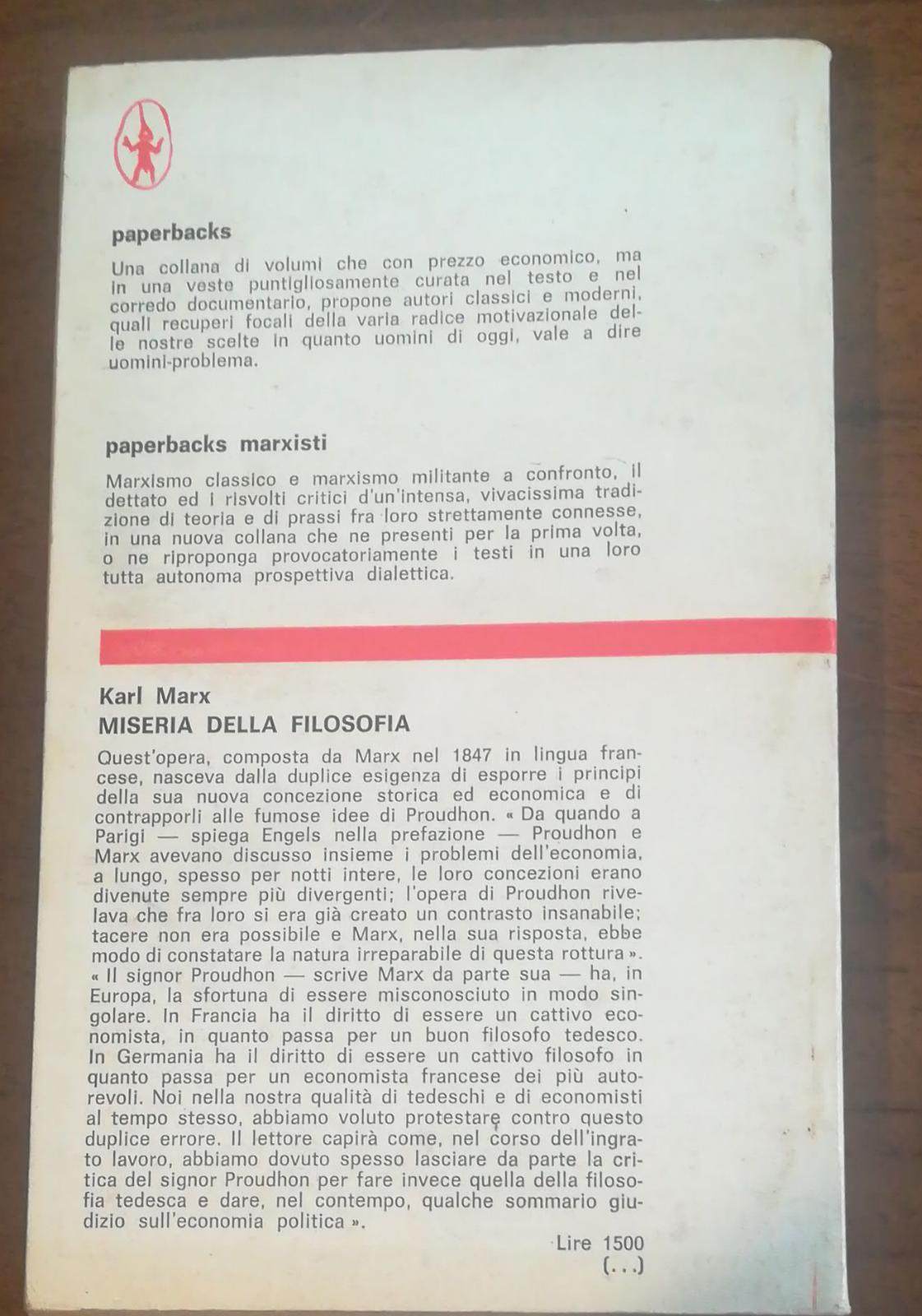 Marx miseria della filosofia
