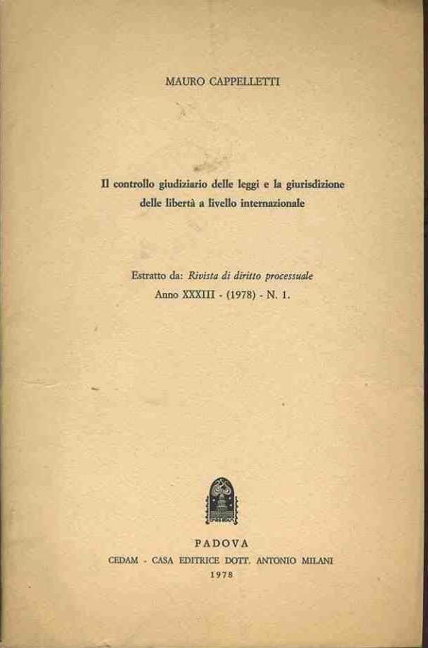 Il controllo delle leggi e la giurisdizione delle libertà a livello internazionale. Estratto