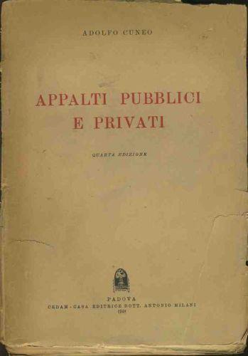Appalti pubblici e privati - Adolfo Cuneo - copertina