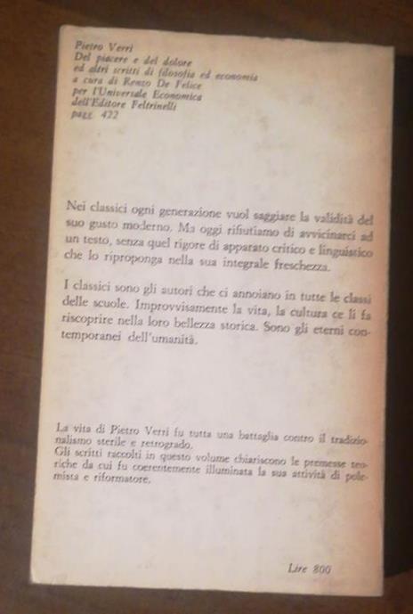 Del Piacere E Del Dolore Ed Altri Scritti - Pietro Verri - 2