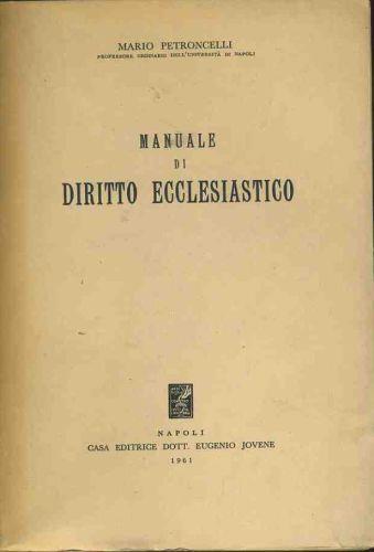 Manuale di diritto ecclesiastico - Mario Petroncelli - copertina