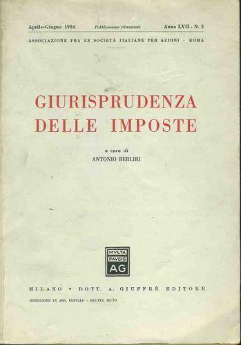Giurisprudenza delle imposte - Antonio Berliri - copertina