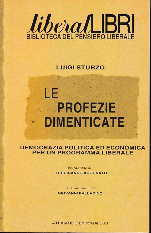 Le profezie dimenticate - Luigi Sturzo - copertina