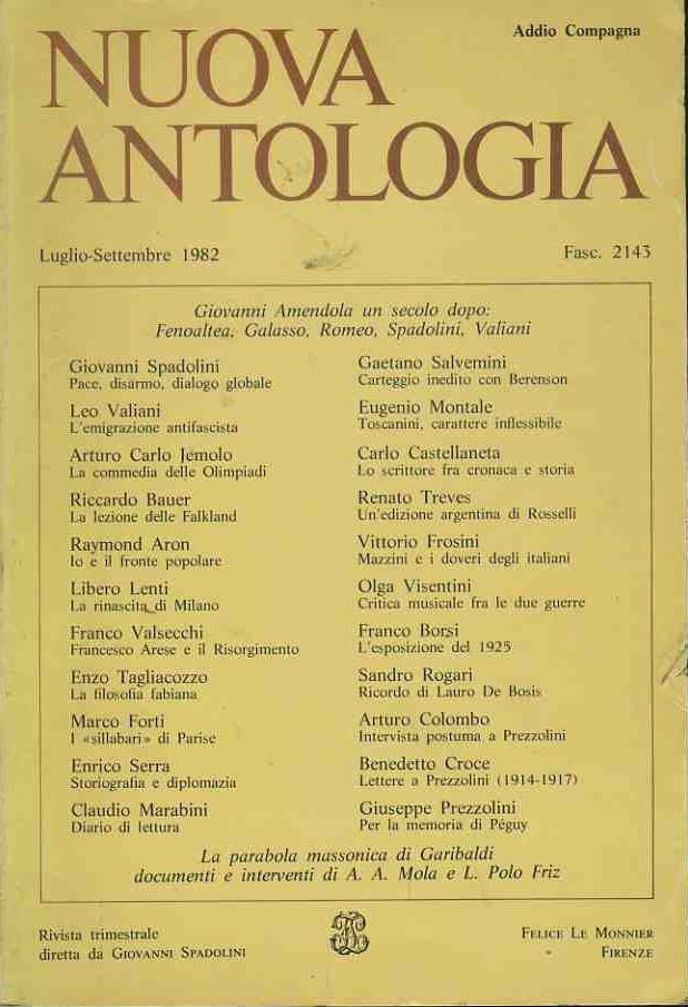 Nuova antologia. Luglio - Settembre 1982