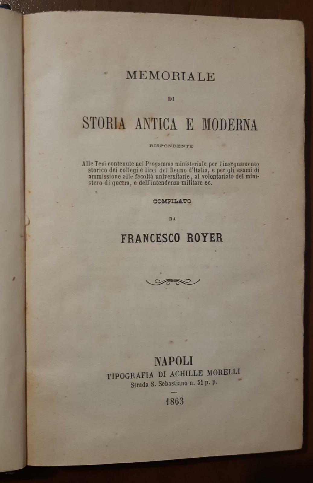 Memoriale di Storia antica e moderna