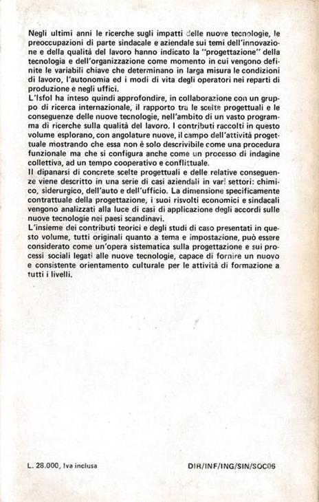 Progettazione delle nouve tecnologie e qualità del lavoro - Claudio Ciborra - 2