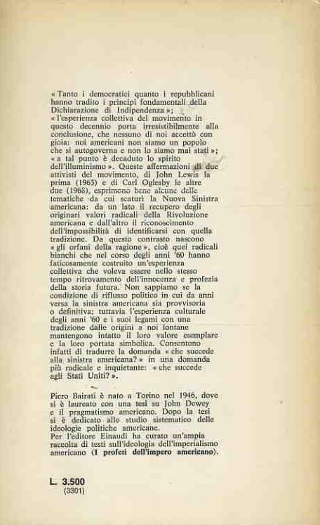 Gli orfani della ragione. Illuminismo e nuova sinistra in America - Piero Bairati - 2