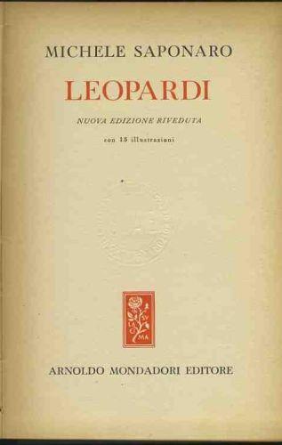 Leopardi - Michele Saponaro - copertina