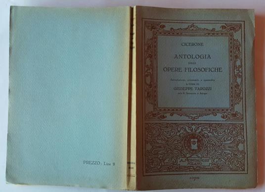 Antologia delle opere filosofiche - M. Tullio Cicerone - copertina