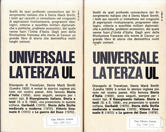 Il Risorgimento italiano. Storia e testi. Due volumi - Denis Mack Smith - 2