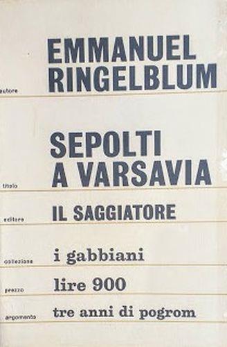 Sepolti a Varsavia - Emmanuel Ringelblum - copertina