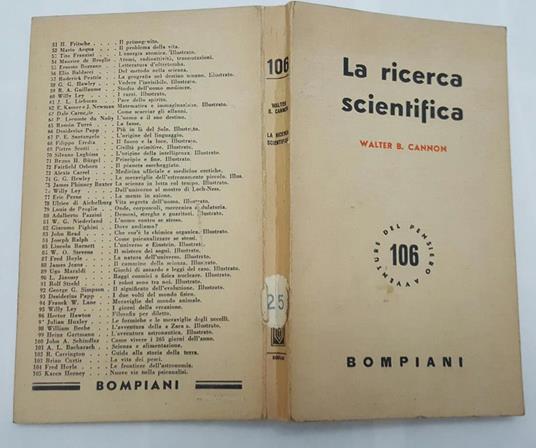 La ricerca scientifica - Walter B. Cannon - copertina