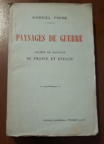 Paysages De Guerre - Gabriel Faure - copertina