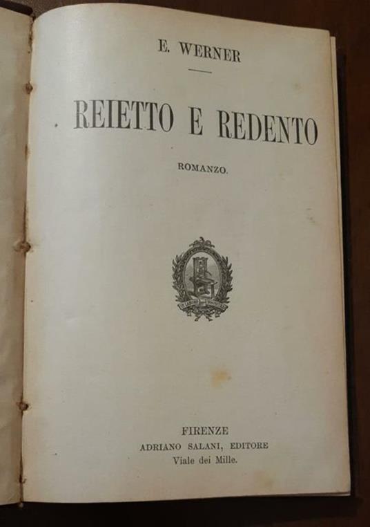 Reietto e Redento - Elisabetta Werner - copertina