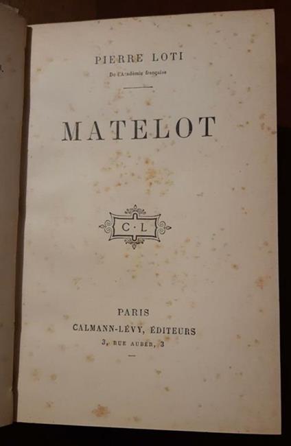 Matelot - Pierre Loti - copertina