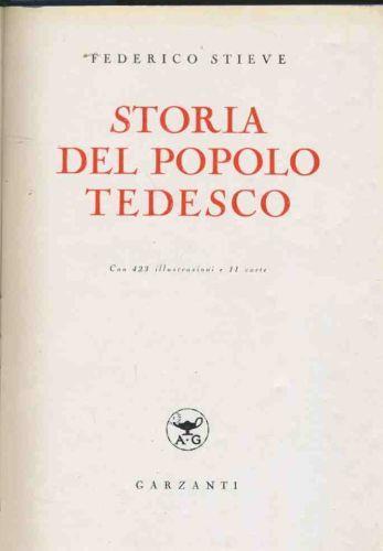 Storia del popolo tedesco - Friedrich Stieve - copertina