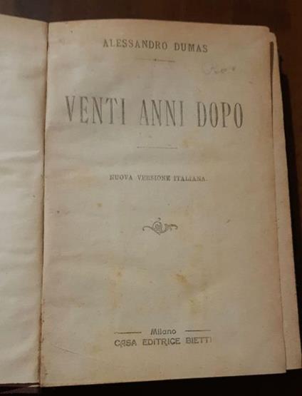 Venti anni dopo - Alexandre Dumas - copertina