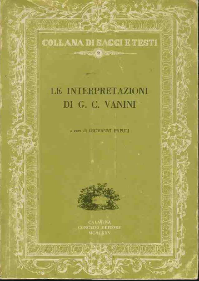 Le interpretazioni di G. C. Vanini