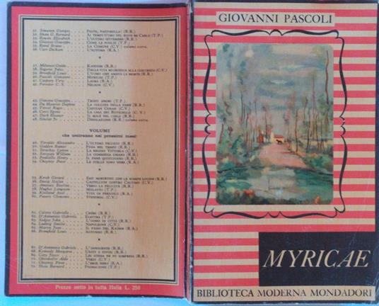 Myricae - Giovanni Pascoli - copertina