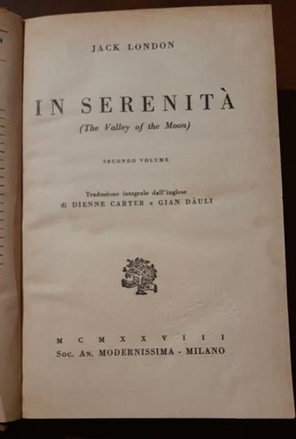In serenità - Jack London - copertina