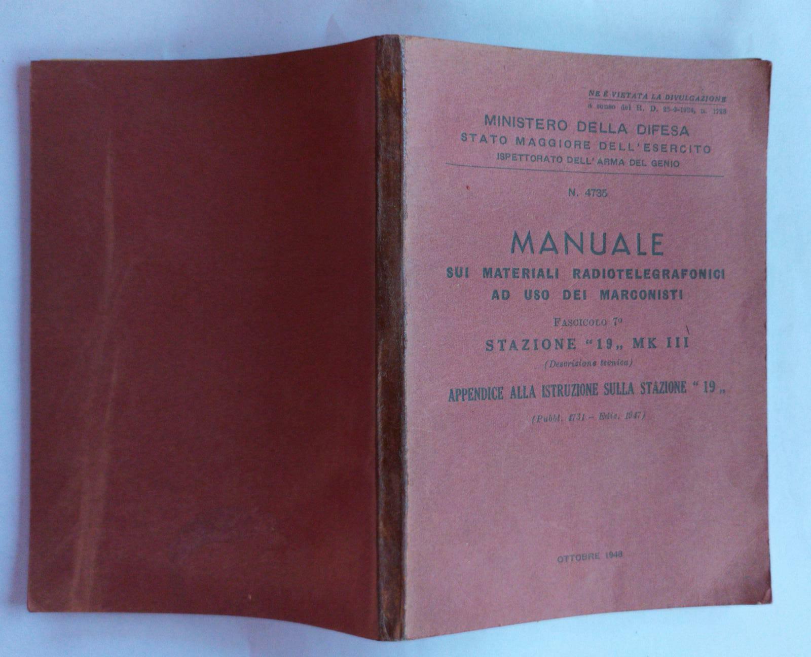 Manuale sui materiali radiotelegrafonici ad uso dei marconisti