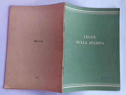 Legge sulla stampa - copertina
