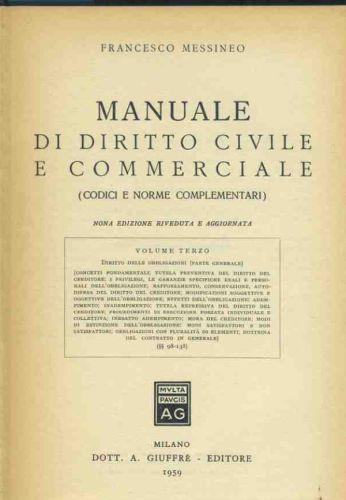 Manuale di diritto civile e commerciale. 3 volumi - Francesco Messineo - copertina