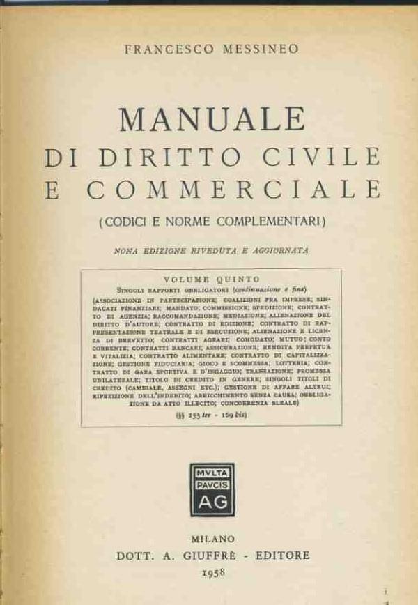 Manuale di diritto civile e commerciale. Vol. 5