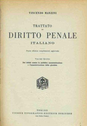 Trattato di diritto penale italiano. Volume 5 - Vincenzo Manzini - copertina