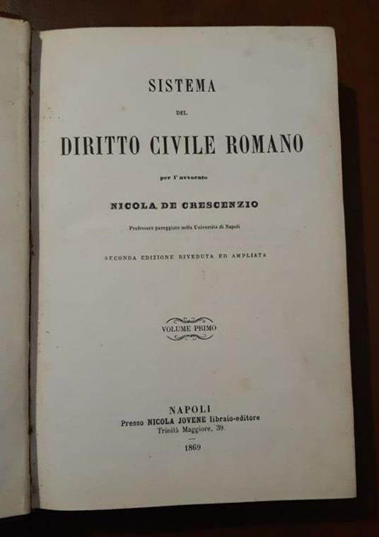 Sistema del Diritto civile Romano - Nicola Di Crescenzo - copertina