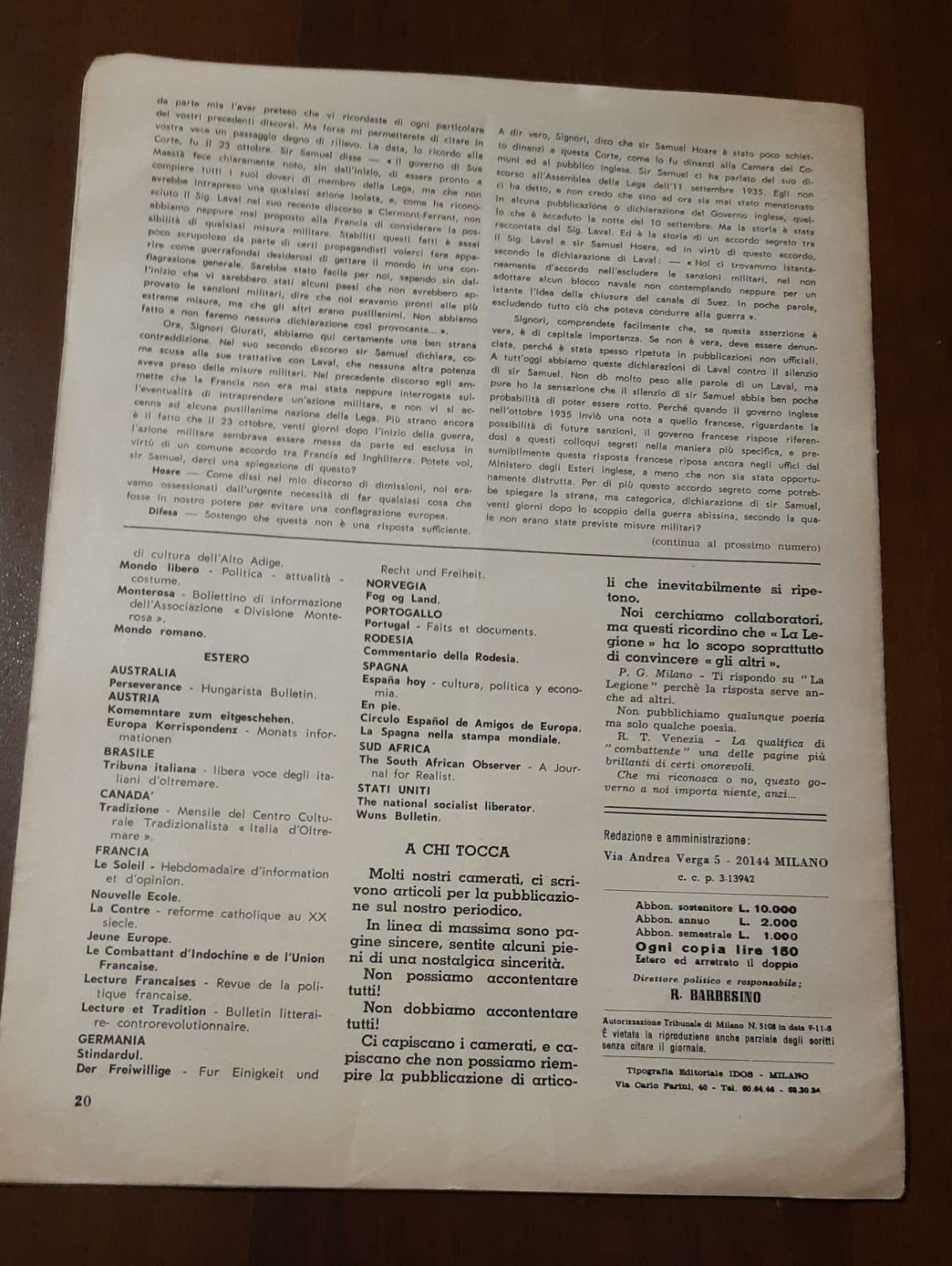 La legione quindicinale dei combattenti