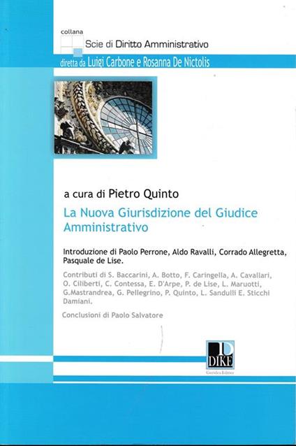 La nuova giurisdizione del giudice amministrativo - Pietro Quinto - copertina