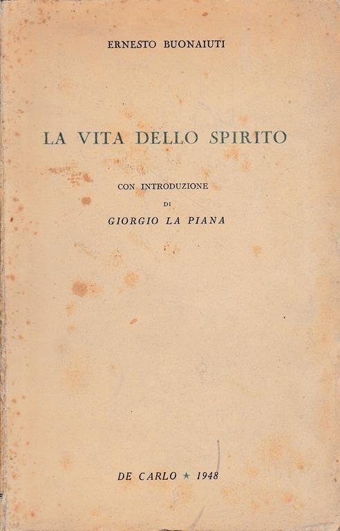 La vita dello spirito - Ernesto Buonaiuti - copertina