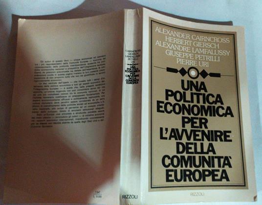Una politica economica per l'avvenire della comunita' europea - copertina