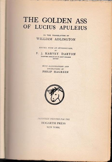 The golden ass of Lucius Apuleius - copertina
