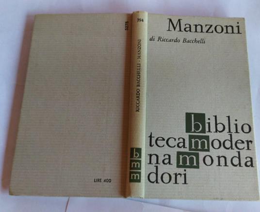 Manzoni - Riccardo Bacchelli - copertina