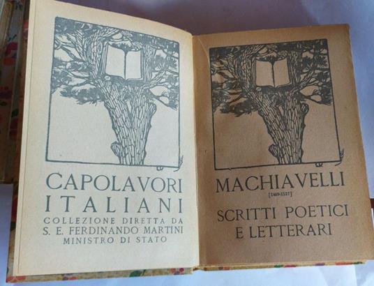 Scritti poetici e letterari - Machiavelli - copertina