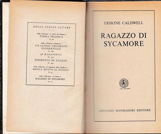 Ragazzo di Sycamore - Erskine Caldwell - copertina