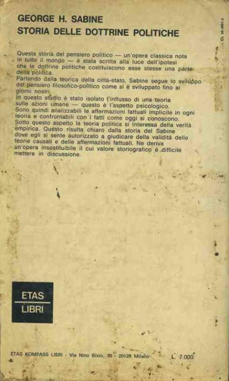 Storia delle dottrine politiche. Volume 1 - George H. Sabine - 2