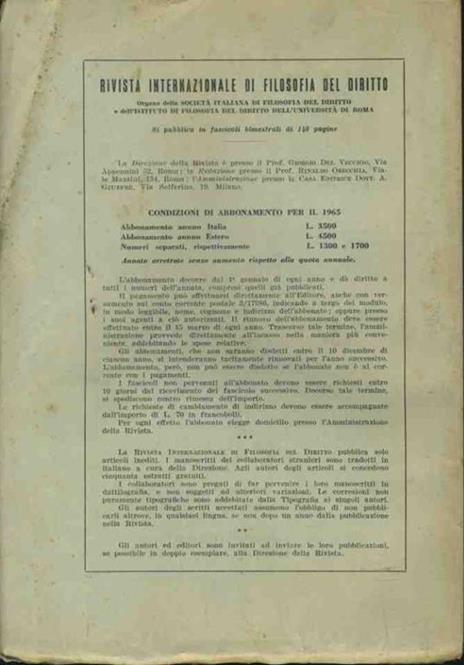 Rivista internazionale di filosofia del diritto. Luglio - Ottobre 1964 - 2