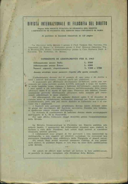 Rivista internazionale di filosofia del diritto. Luglio - Ottobre 1964 - 2