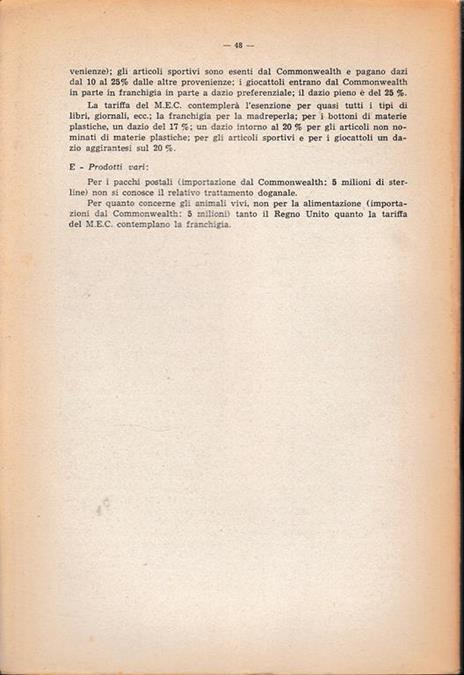 Su alcune questioni del Mercato Comune e della zona di libero scambio. Estratto dalla "Rivista di Politica Economica" - Mauro Ferrante - 2