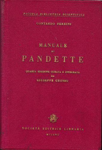 Manuale di Pandette - Contardo Ferrini - copertina
