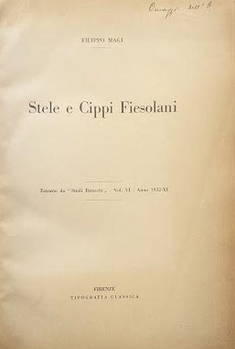 Stele e Cippi Fiesolani - Filippo Magi - copertina