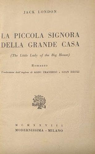 La piccola signora della grande casa - Jack London - copertina